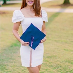 White Puff Sleeve Cinq a Sept Dress